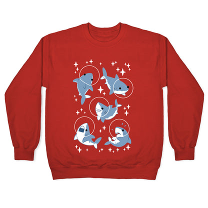 Space Shark Pattern Crewneck Sweatshirt
