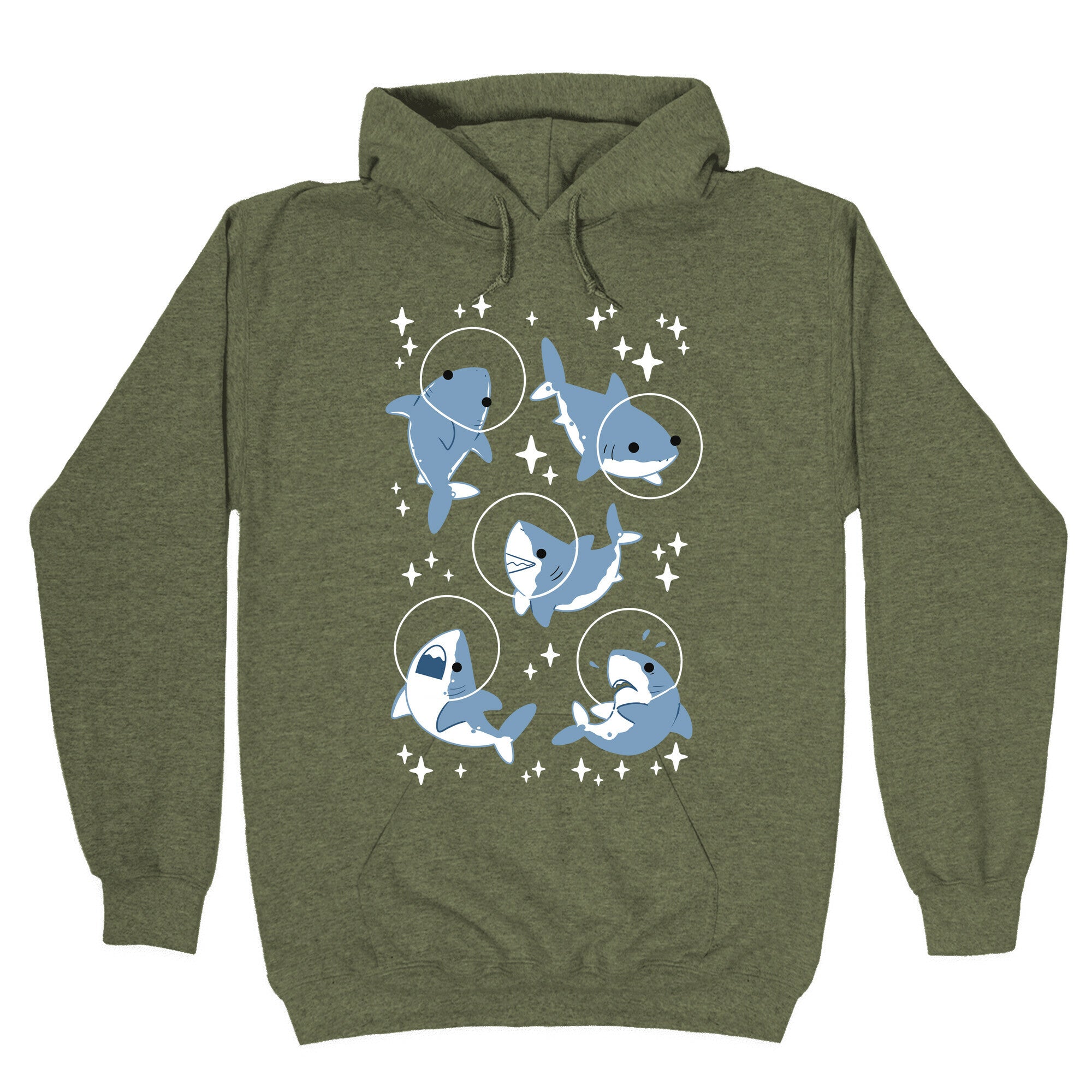 Space Shark Pattern Hoodie
