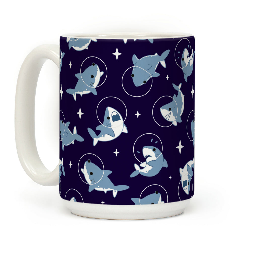 Space Shark Pattern Coffee Mug