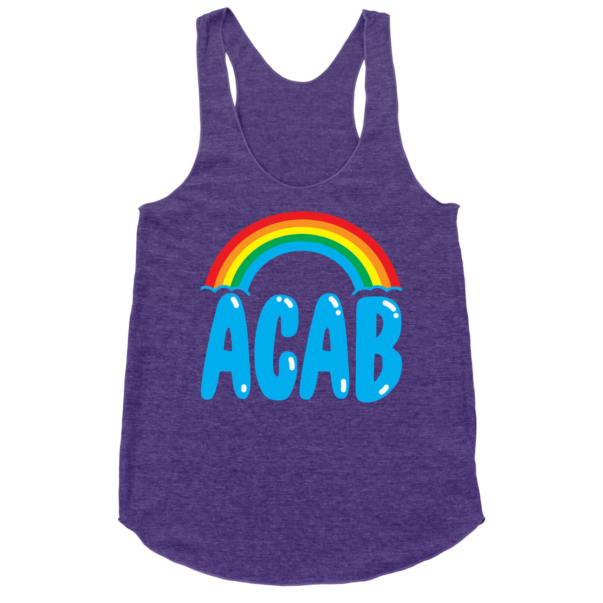 ACAB White Print Racerback Tank