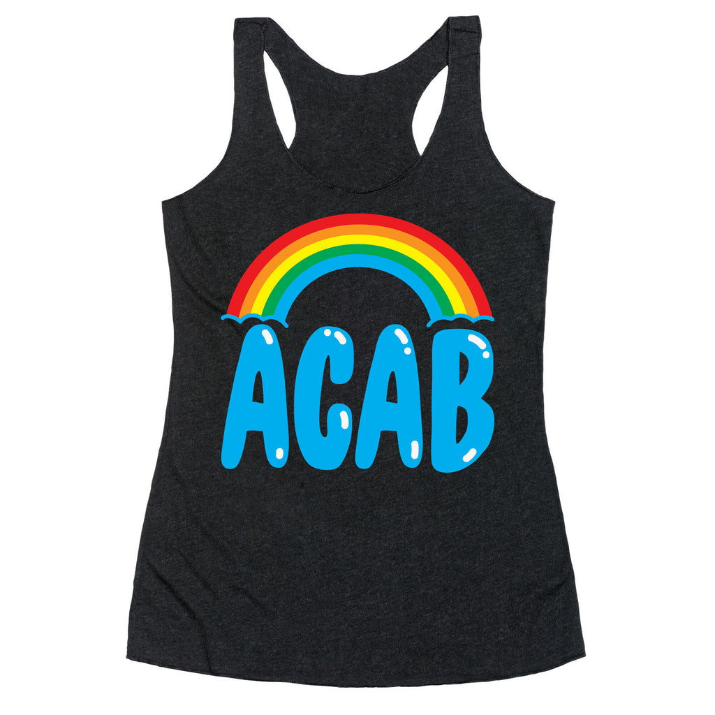 ACAB White Print Racerback Tank