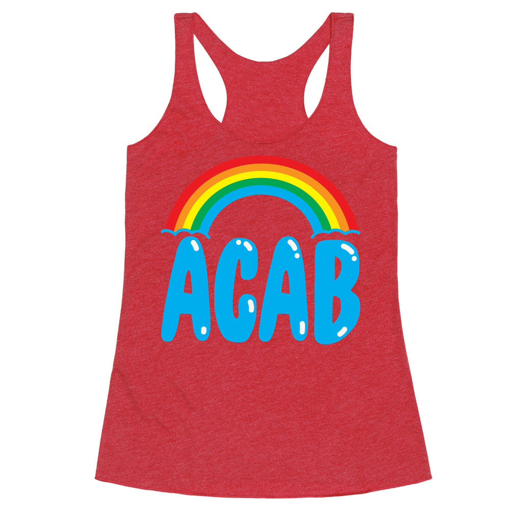 ACAB White Print Racerback Tank