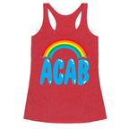 ACAB White Print Racerback Tank