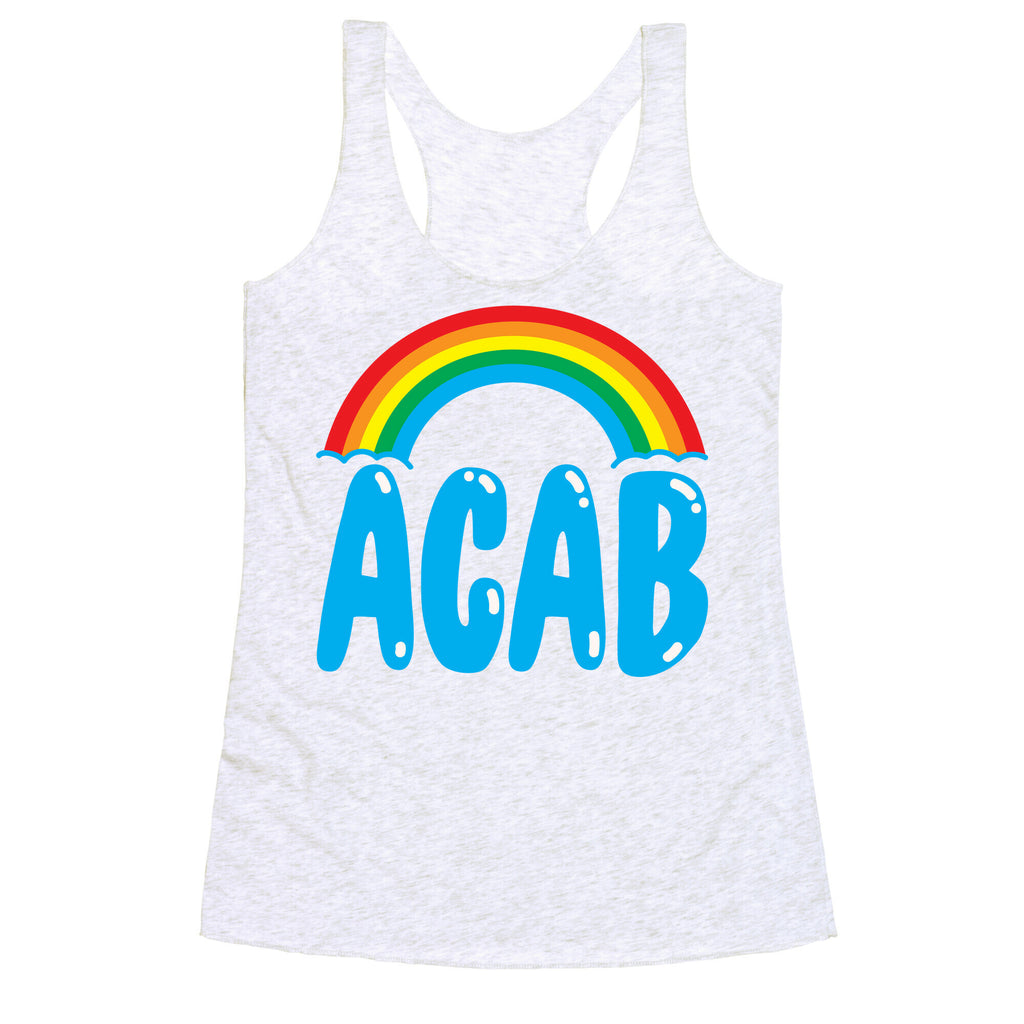 ACAB White Print Racerback Tank