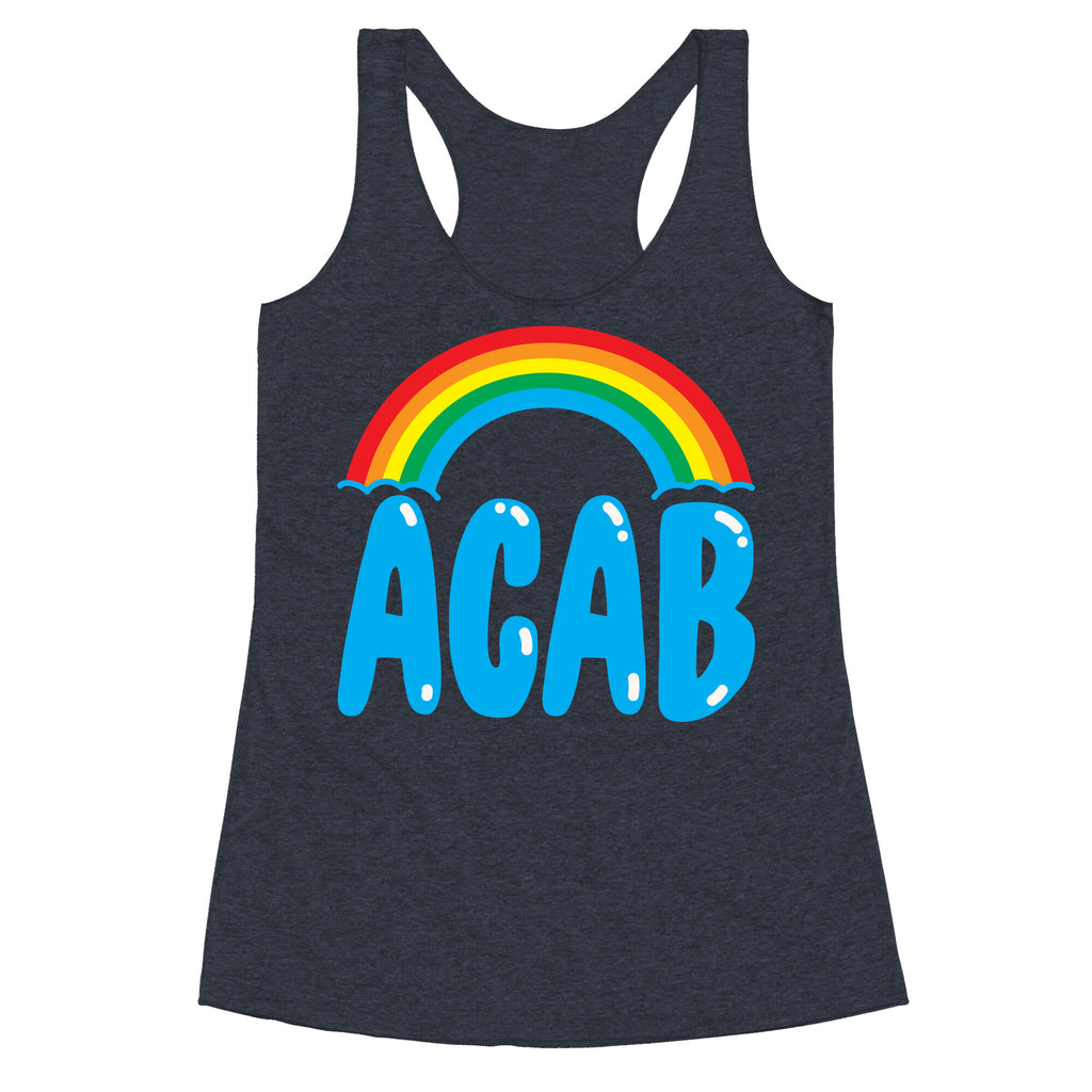 ACAB White Print Racerback Tank