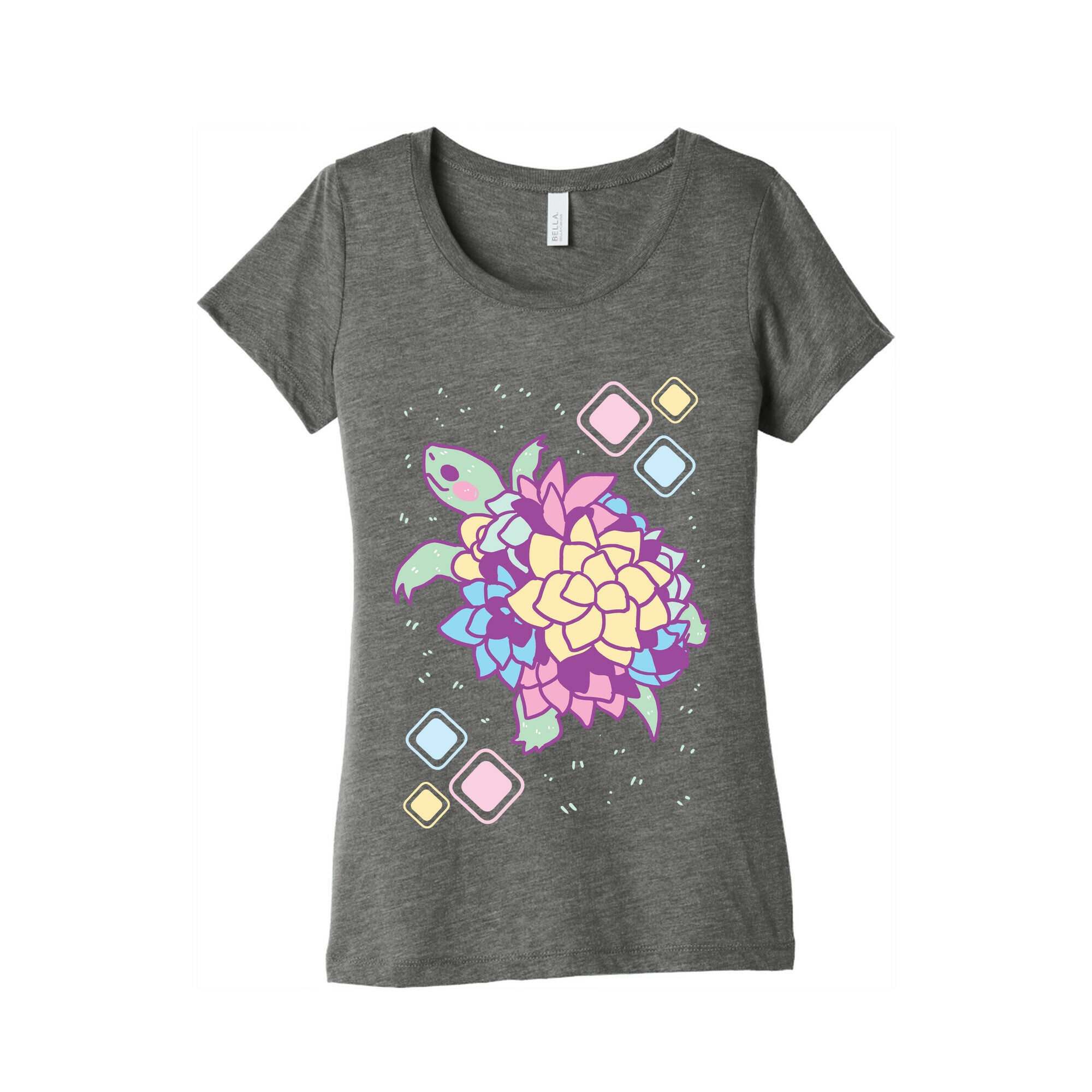 Pastel Succulent Turtle Women's Triblend Tee