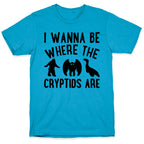 I Wanna Be Where The Cryptids Are Parody Unisex Triblend Tee