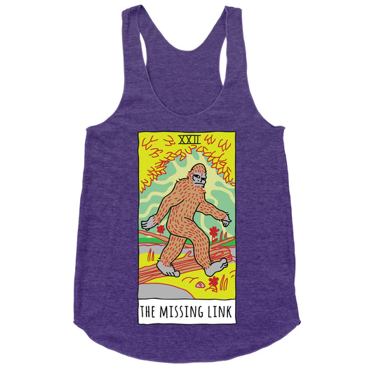 The Missing Link Bigfoot Tarot Racerback Tank