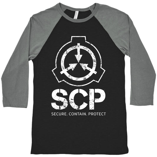 SCP Secure. Contain. Protect Baseball Tee