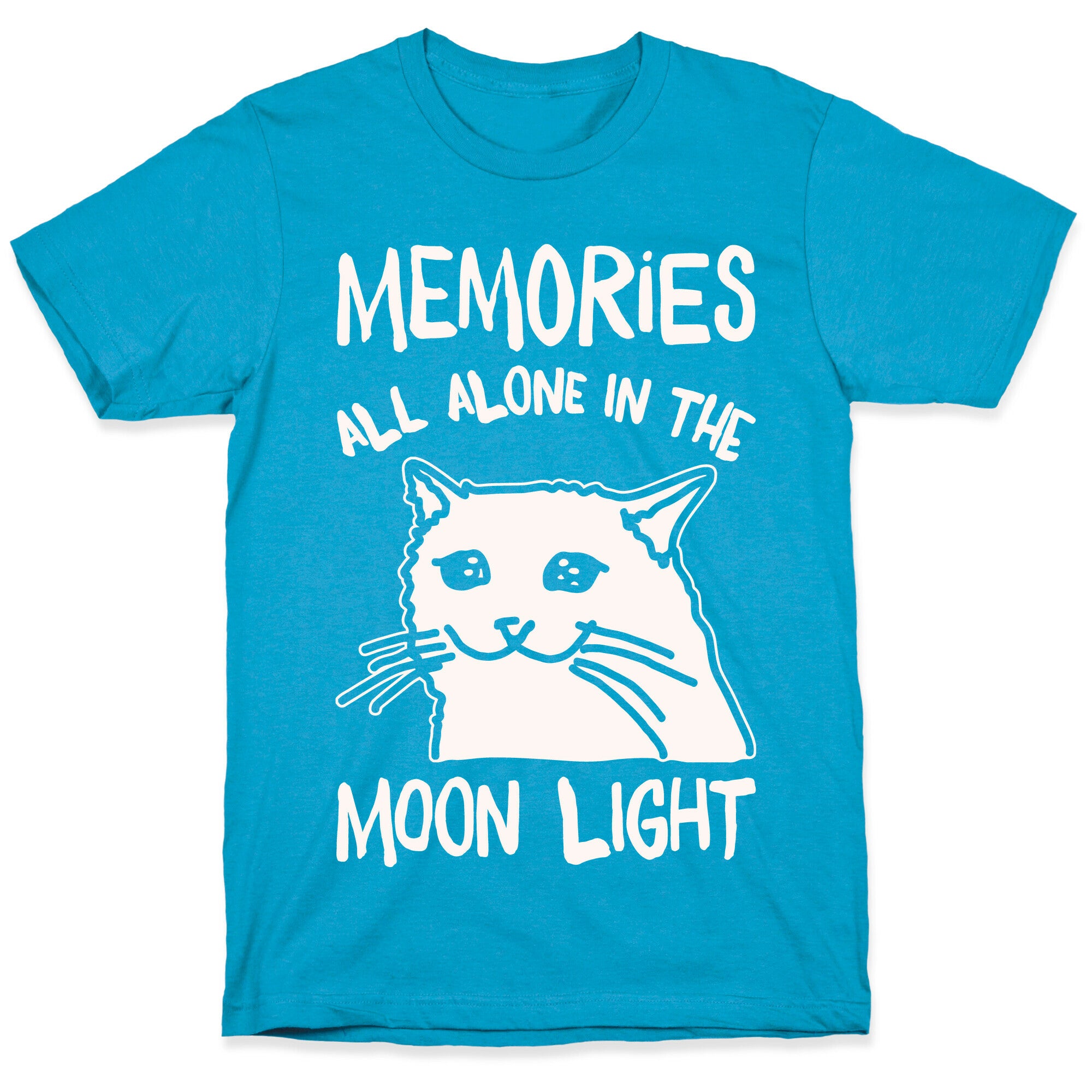 Memories All Alone In The Moonlight Parody White Print Unisex Triblend Tee