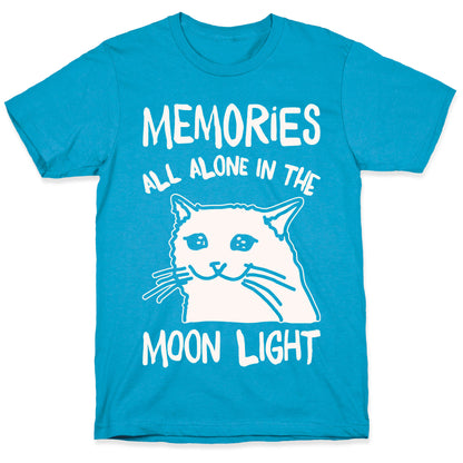 Memories All Alone In The Moonlight Parody White Print Unisex Triblend Tee