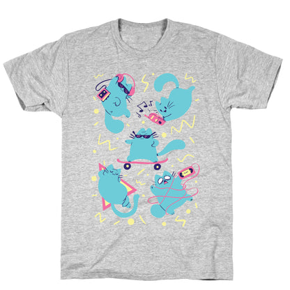 90's Cats Pattern T-Shirt