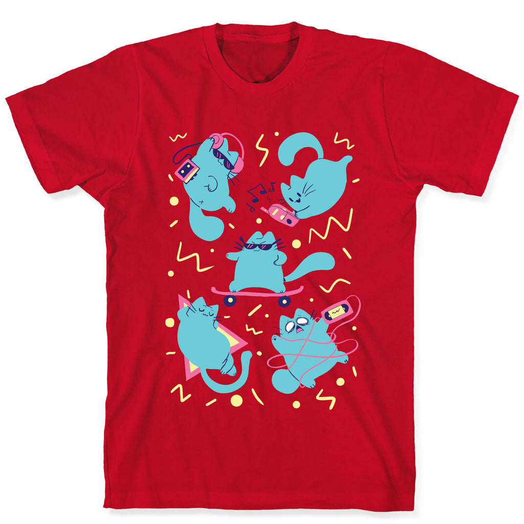 90's Cats Pattern T-Shirt