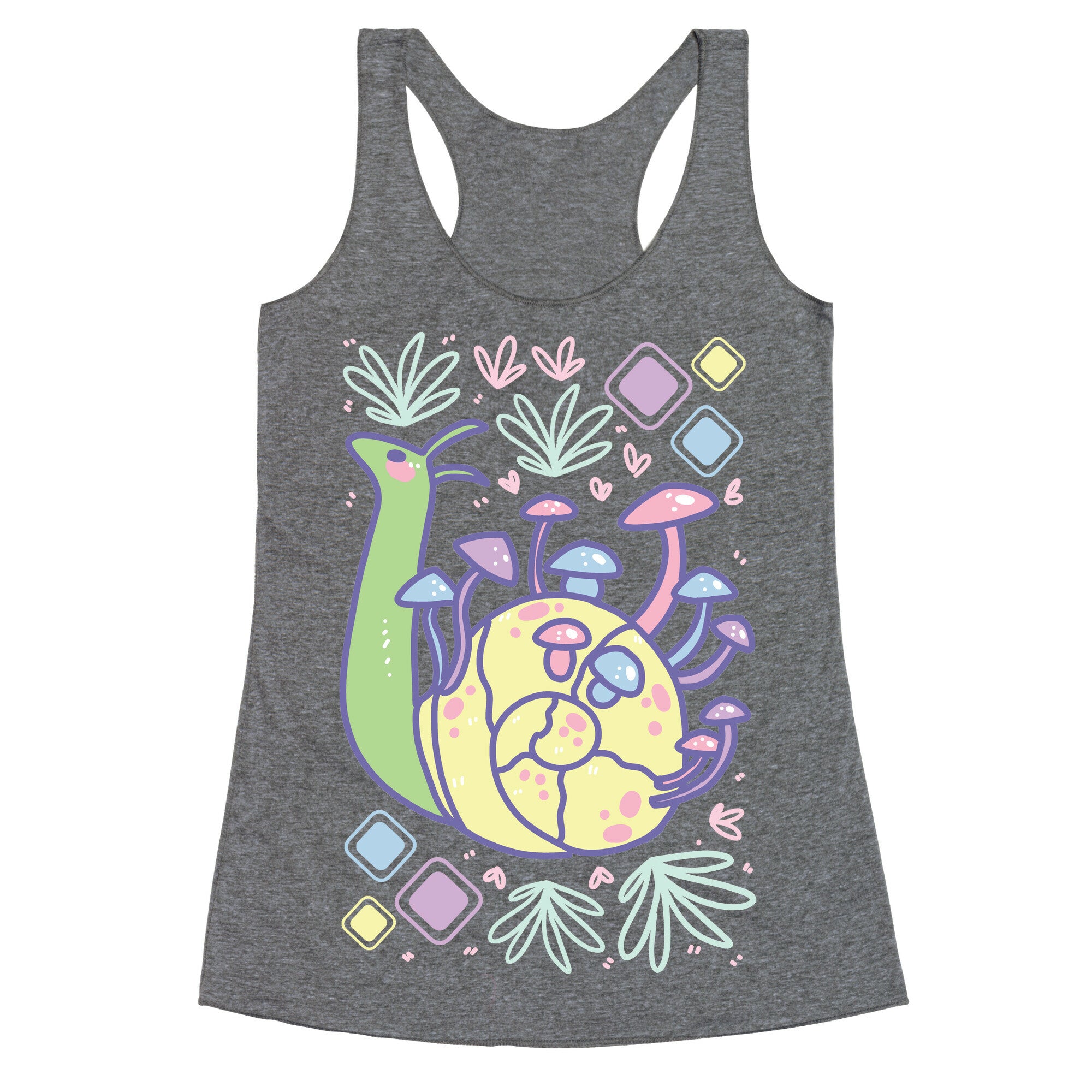 Pastel Mushroom Snail Racerback Tank