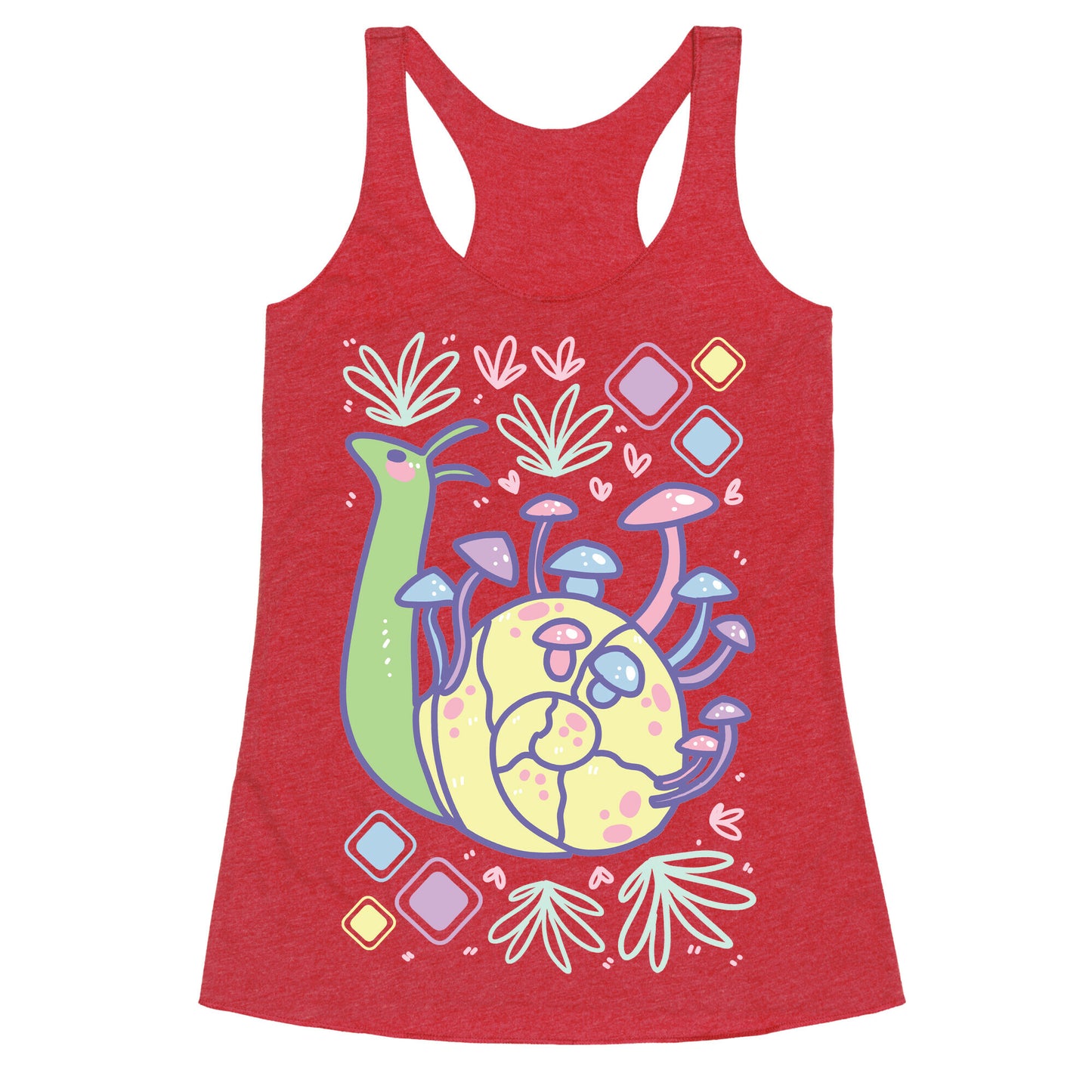 Pastel Mushroom Snail Racerback Tank