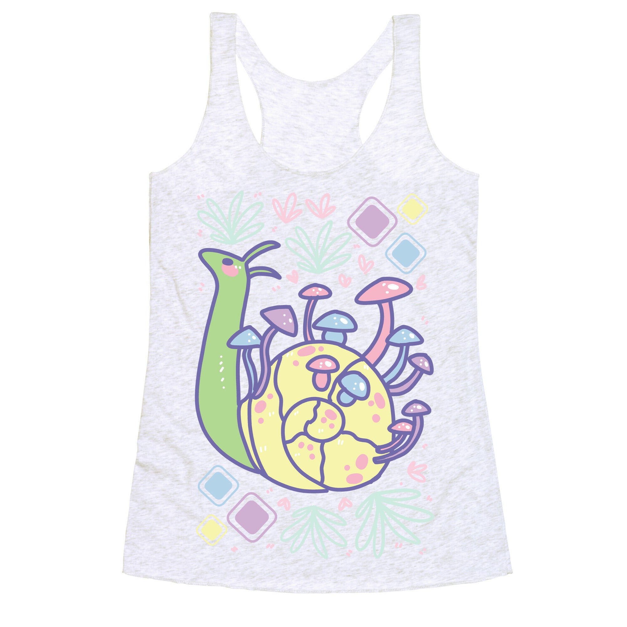 Pastel Mushroom Snail Racerback Tank
