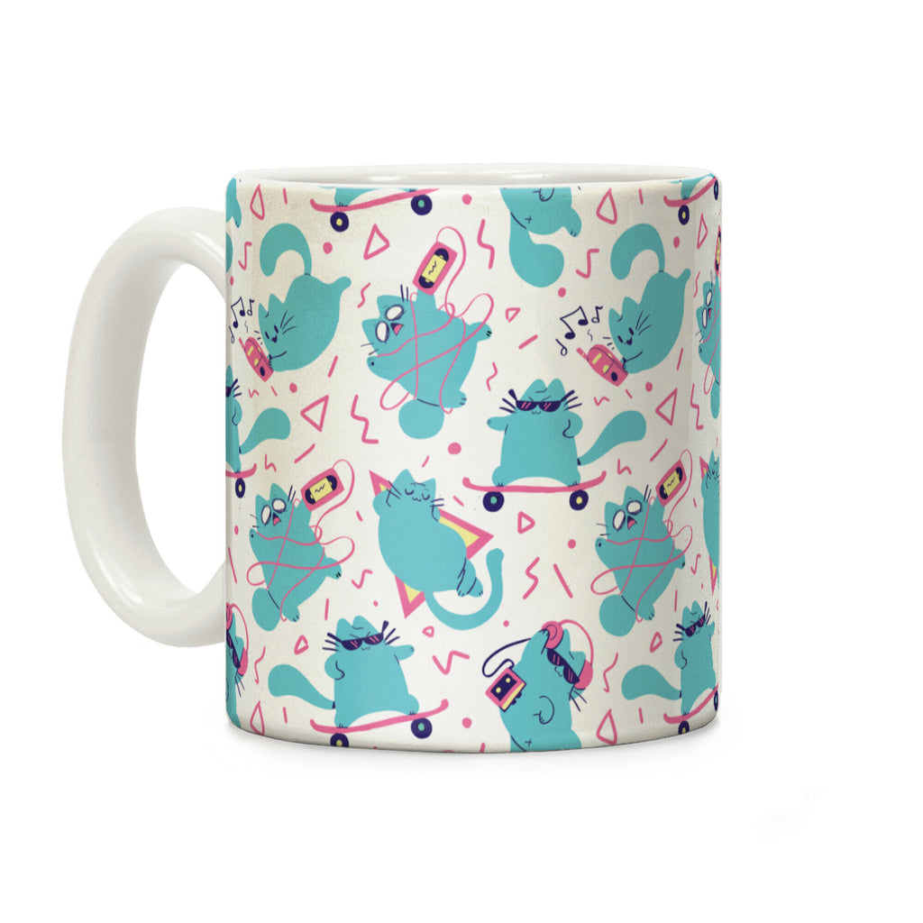 90's Cats Pattern Coffee Mug