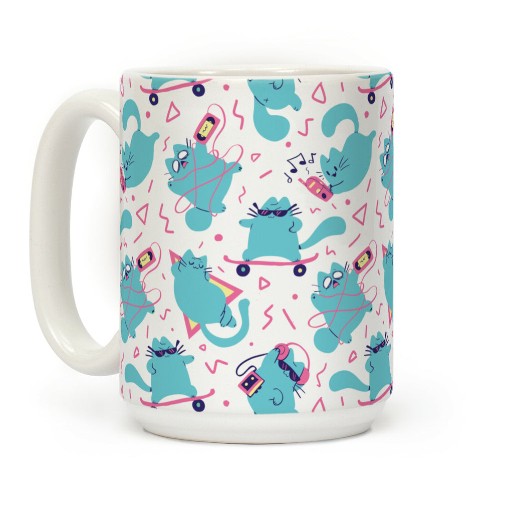 90's Cats Pattern Coffee Mug