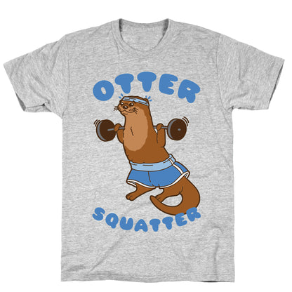 Otter Squatter White Print T-Shirt