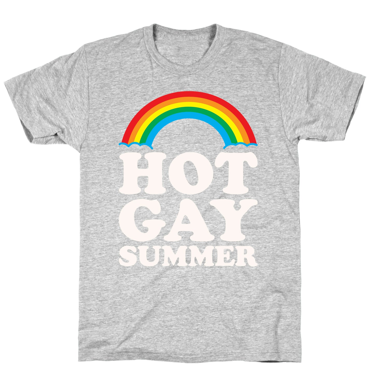 Hot Gay Summer Parody White Print T-Shirt