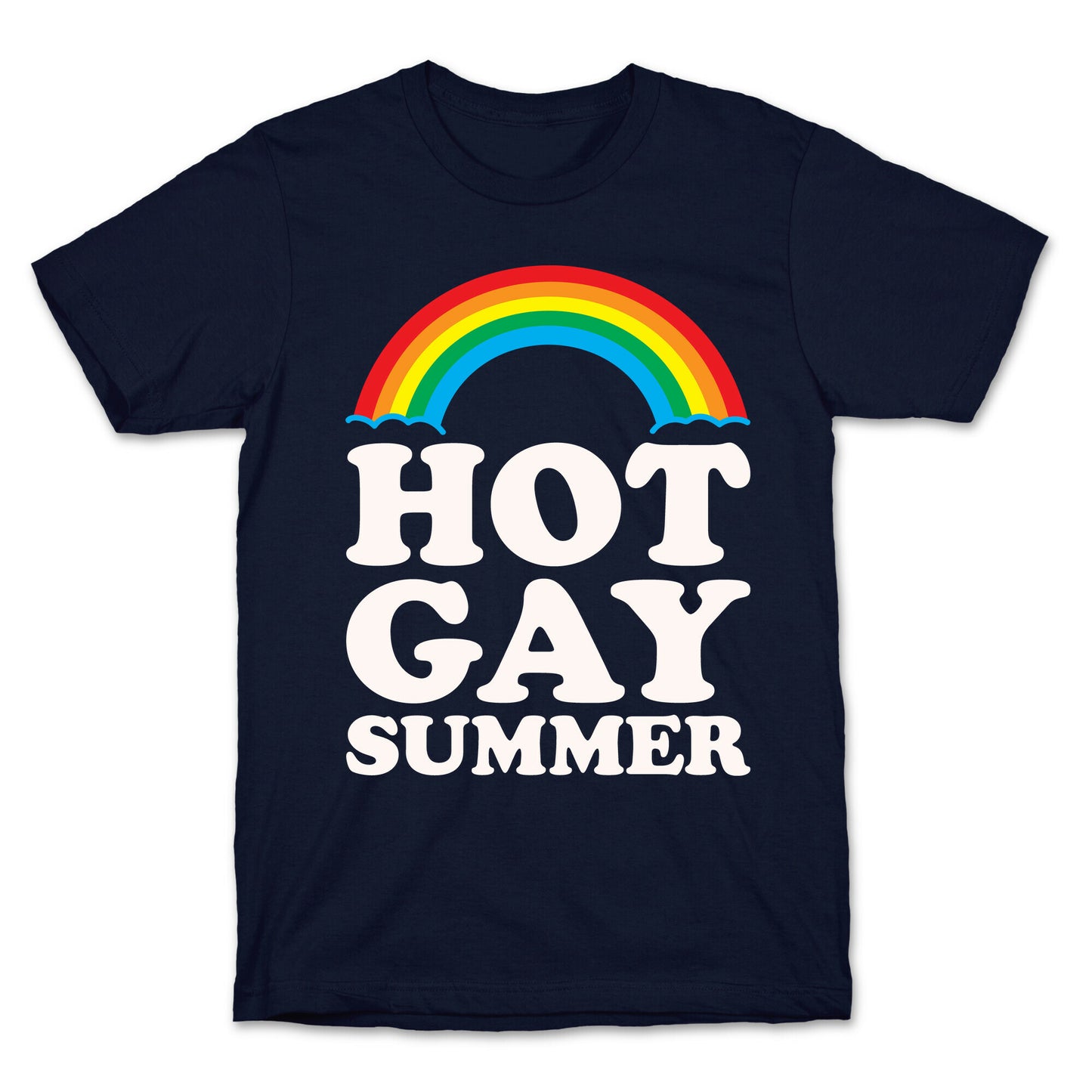Hot Gay Summer Parody White Print T-Shirt