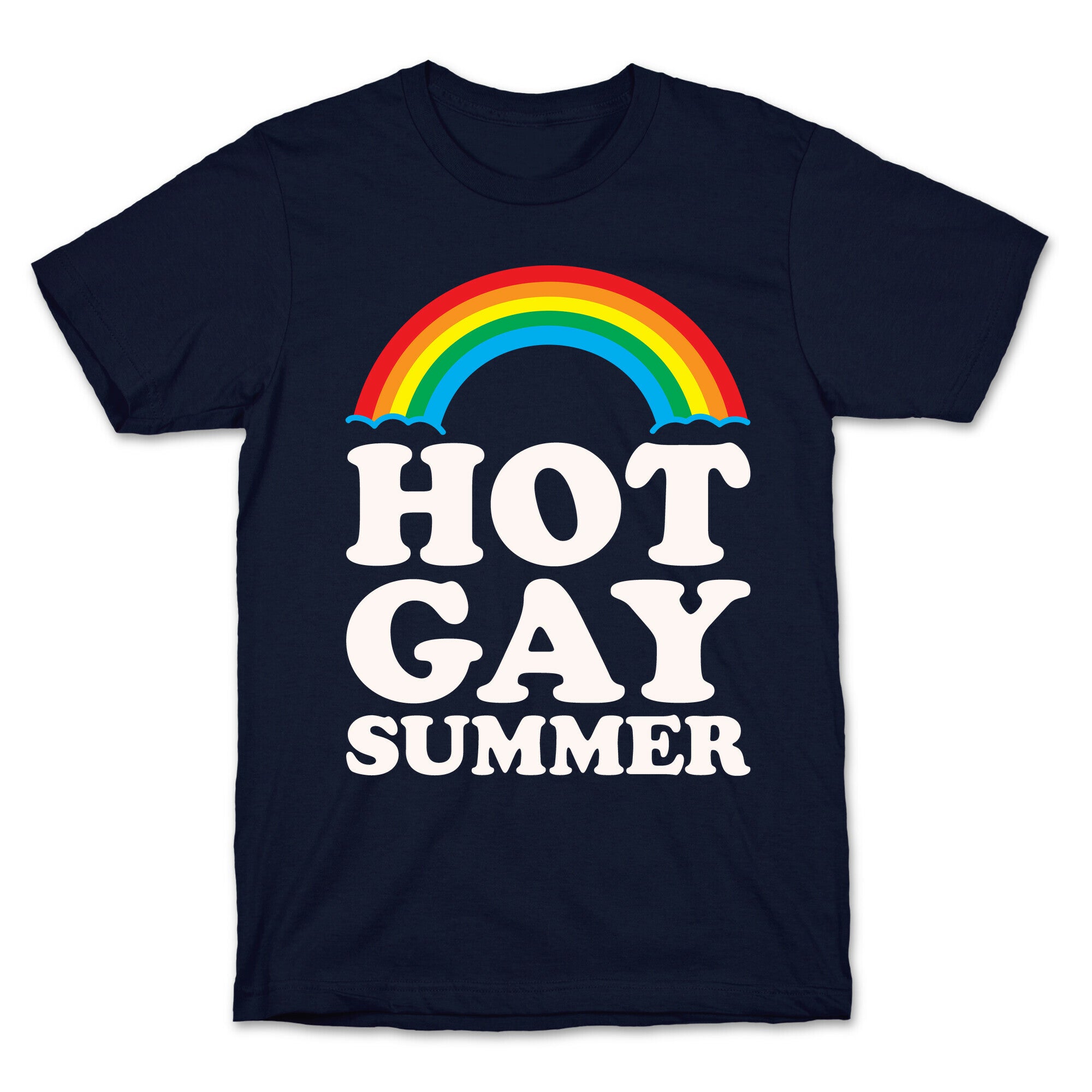 Hot Gay Summer Parody White Print T-Shirt
