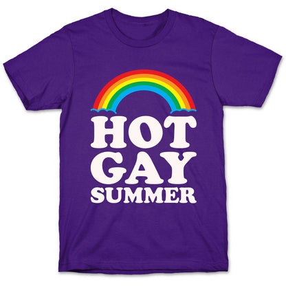 Hot Gay Summer Parody White Print T-Shirt