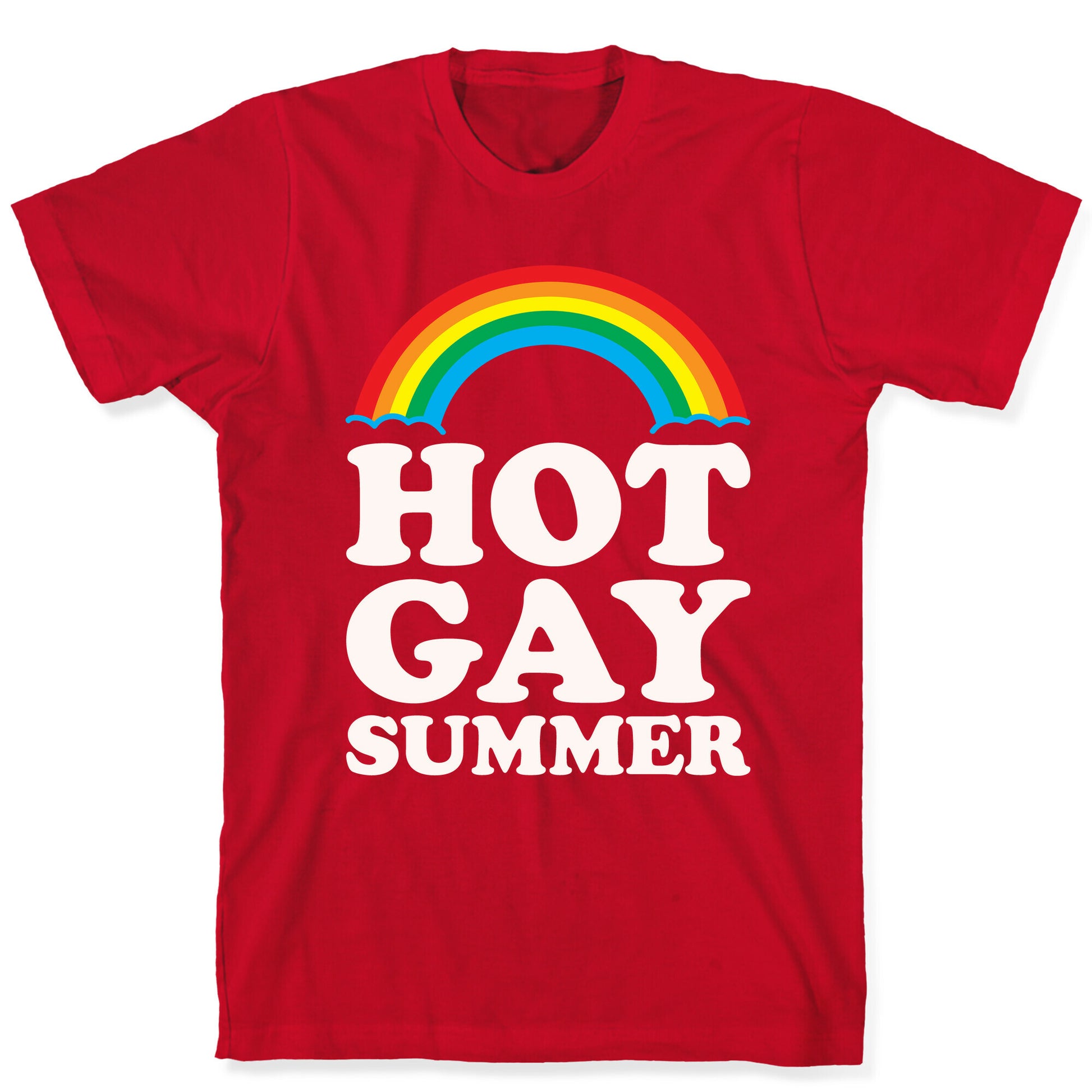 Hot Gay Summer Parody White Print T-Shirt
