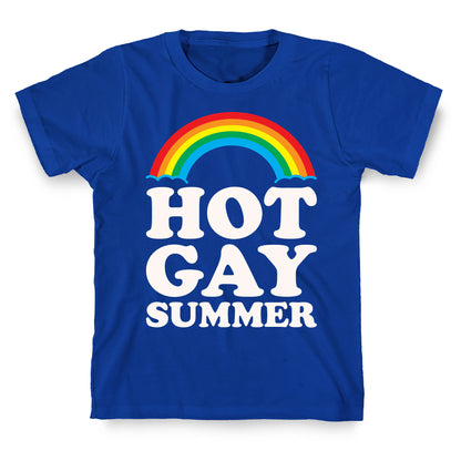 Hot Gay Summer Parody White Print T-Shirt