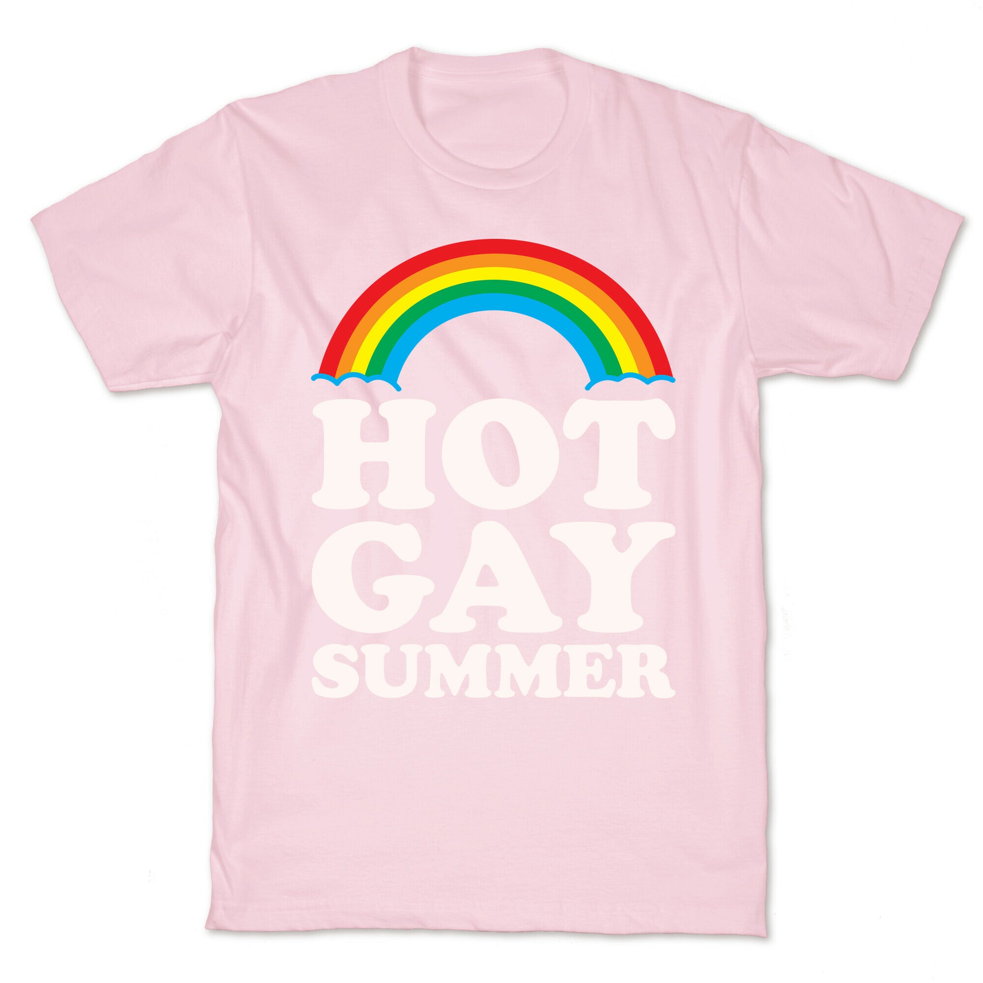 Hot Gay Summer Parody White Print T-Shirt
