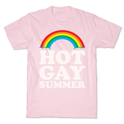 Hot Gay Summer Parody White Print T-Shirt