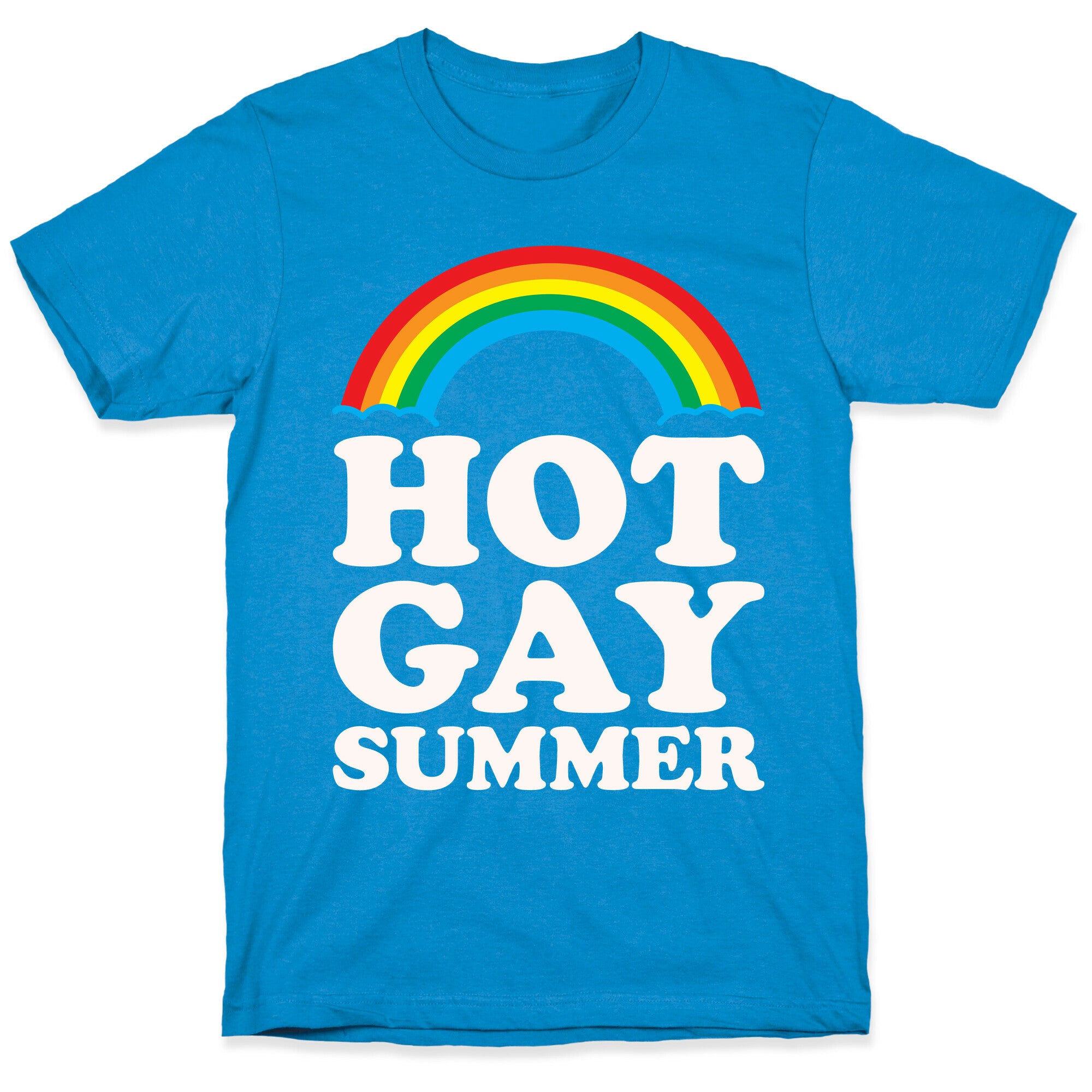 Hot Gay Summer Parody White Print T-Shirt