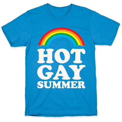Hot Gay Summer Parody White Print T-Shirt