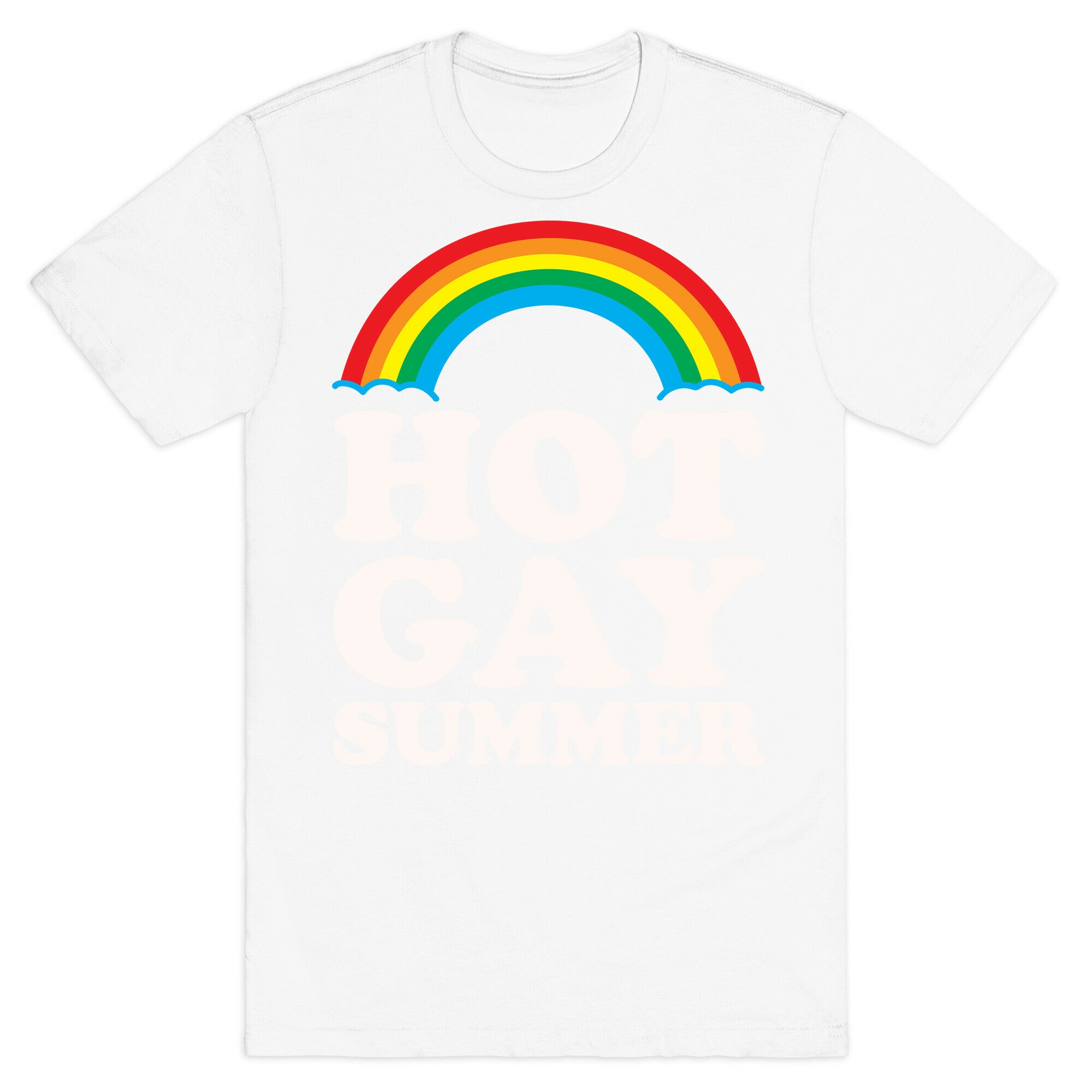 Hot Gay Summer Parody White Print T-Shirt