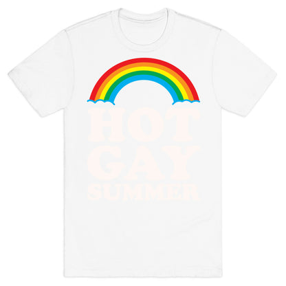 Hot Gay Summer Parody White Print T-Shirt