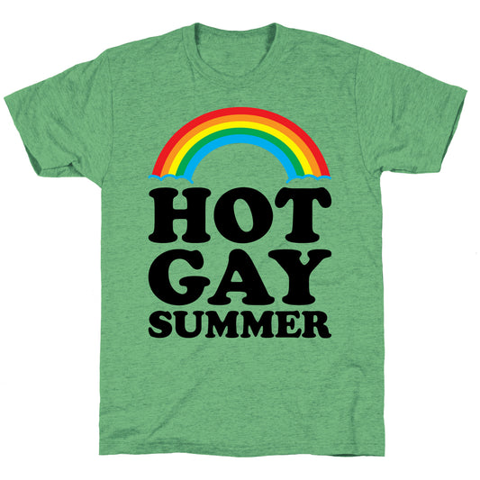 Hot Gay Summer Parody Unisex Triblend Tee