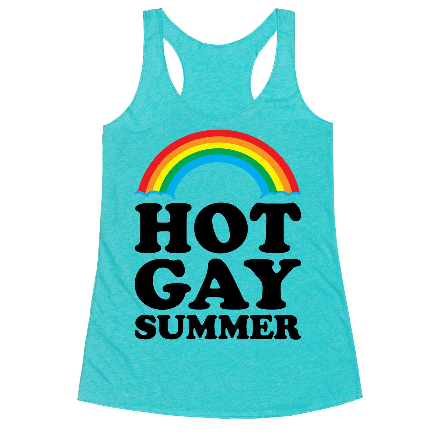 Hot Gay Summer Parody Racerback Tank