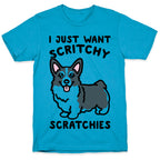 I Just Want Scritchy Scratchies Corgi Unisex Triblend Tee