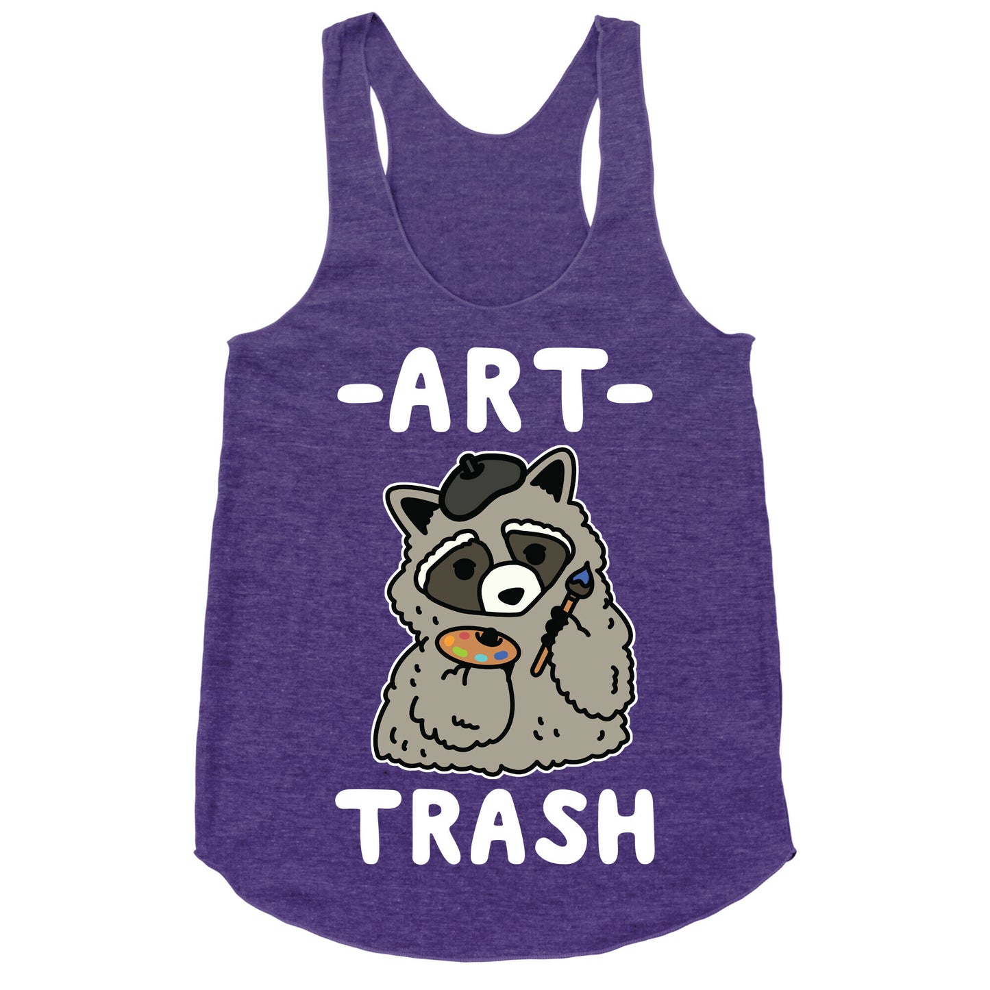 Art Trash Raccoon Racerback Tank