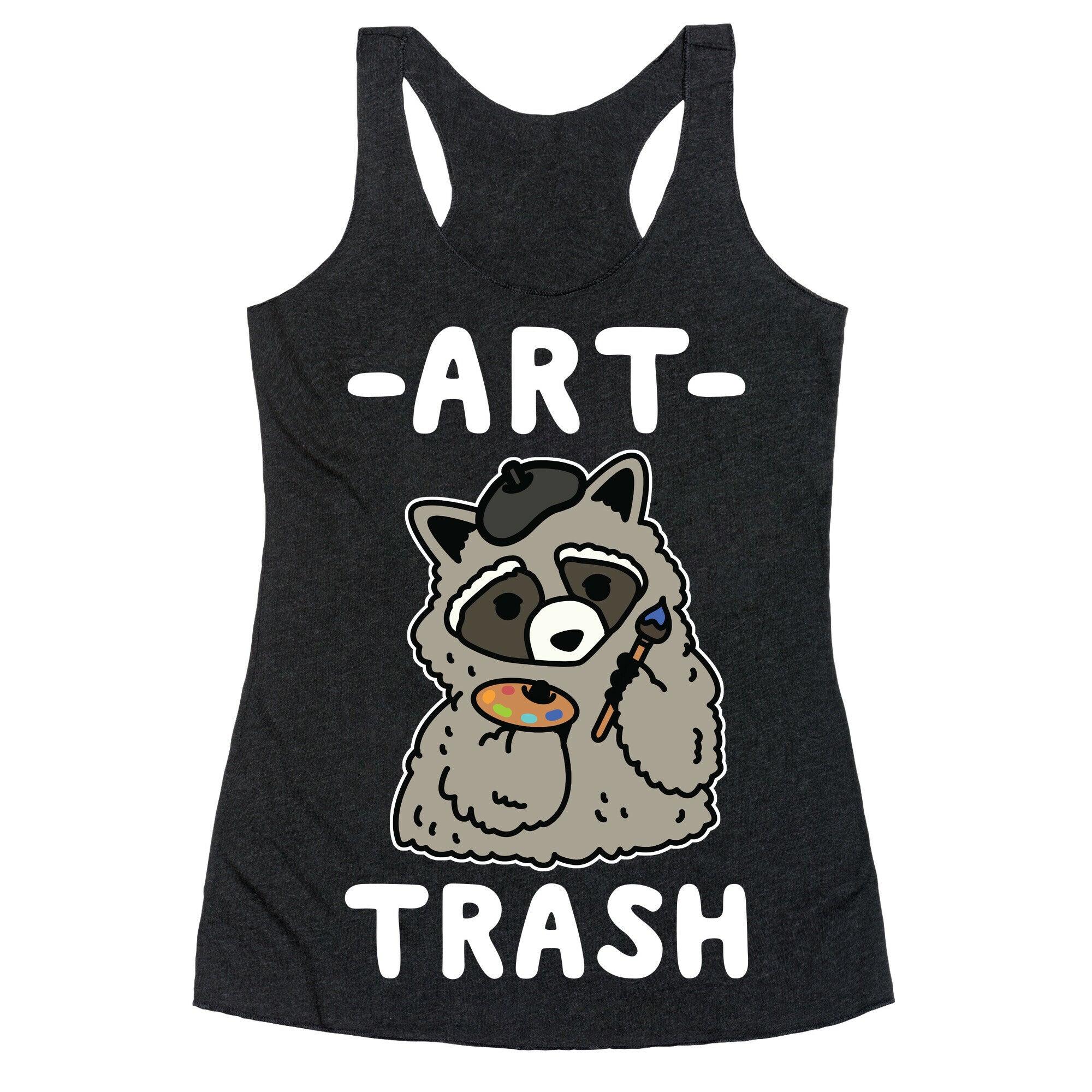 Art Trash Raccoon Racerback Tank