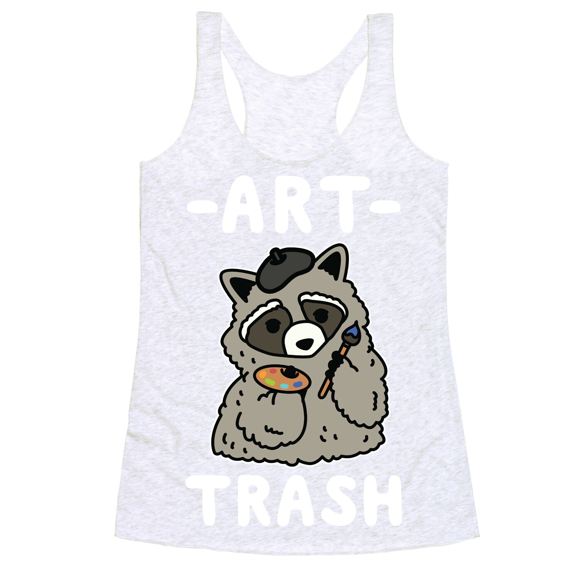 Art Trash Raccoon Racerback Tank