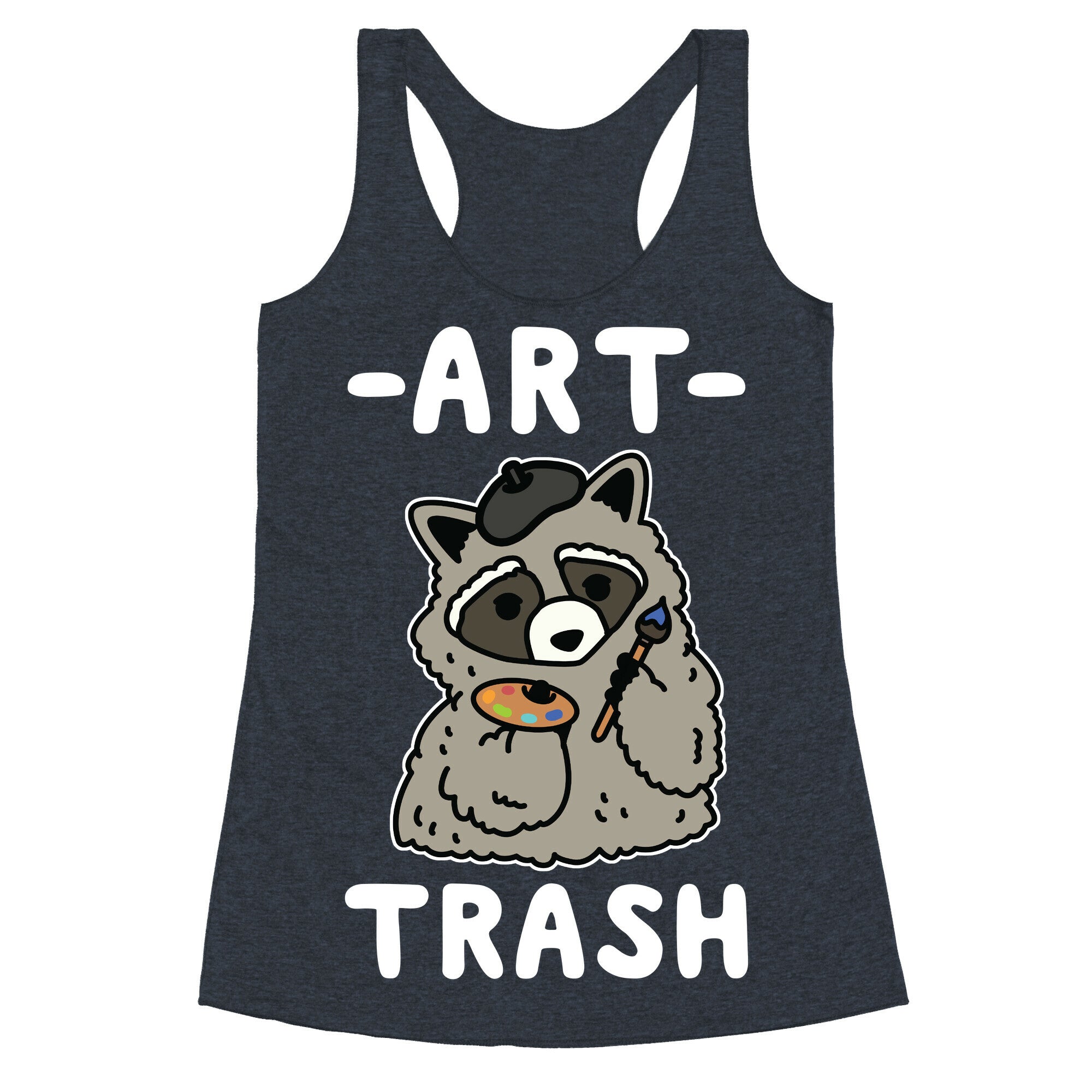 Art Trash Raccoon Racerback Tank