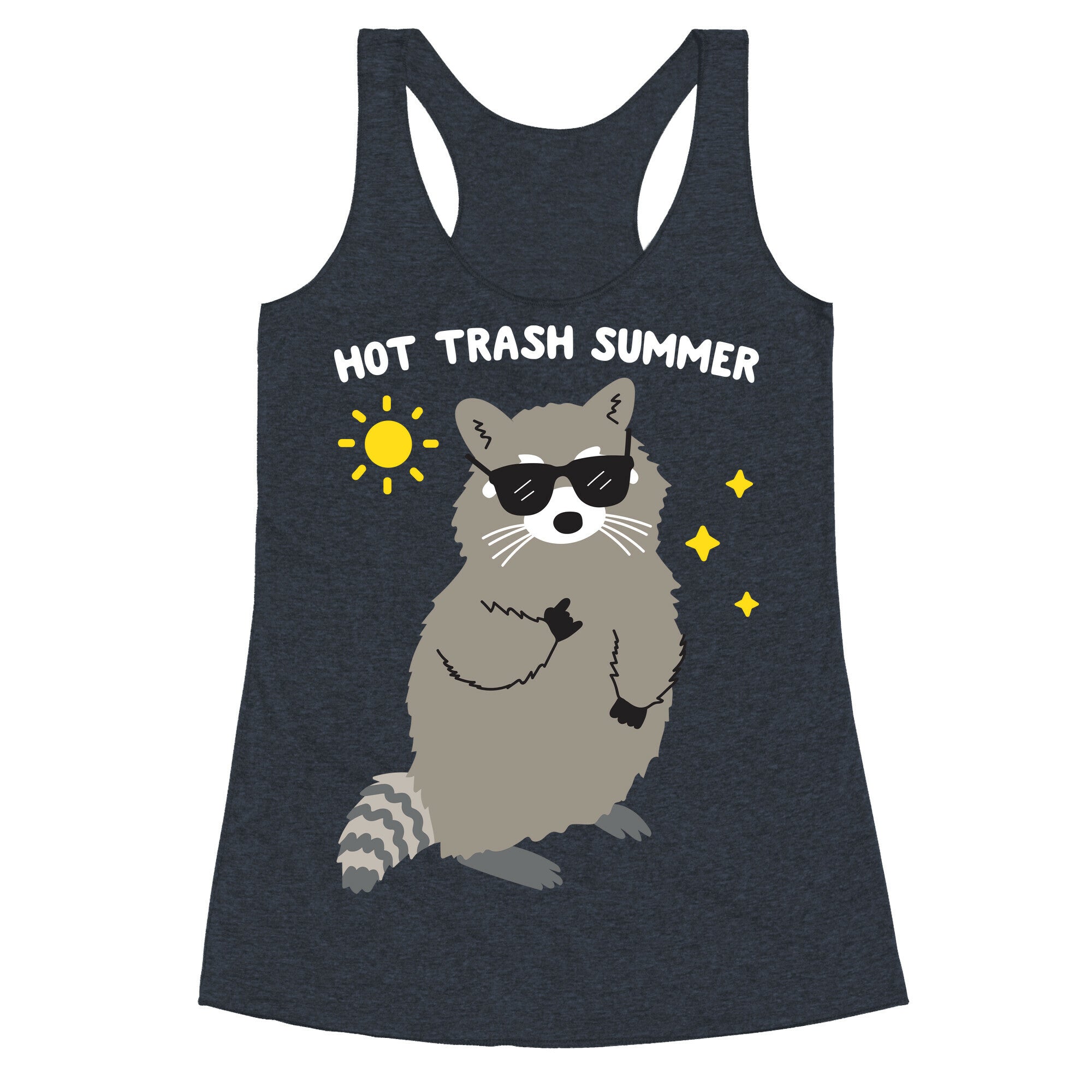Hot Trash Summer - Raccoon Racerback Tank