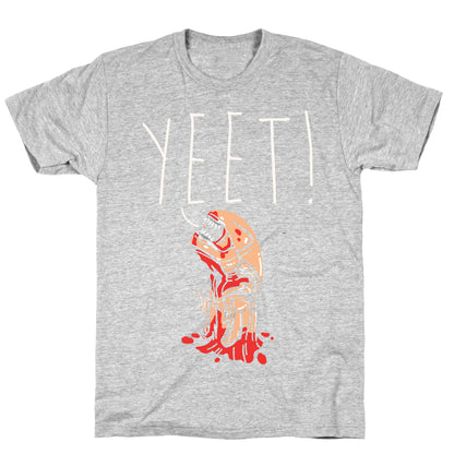 Yeet Alien Parody White Print T-Shirt