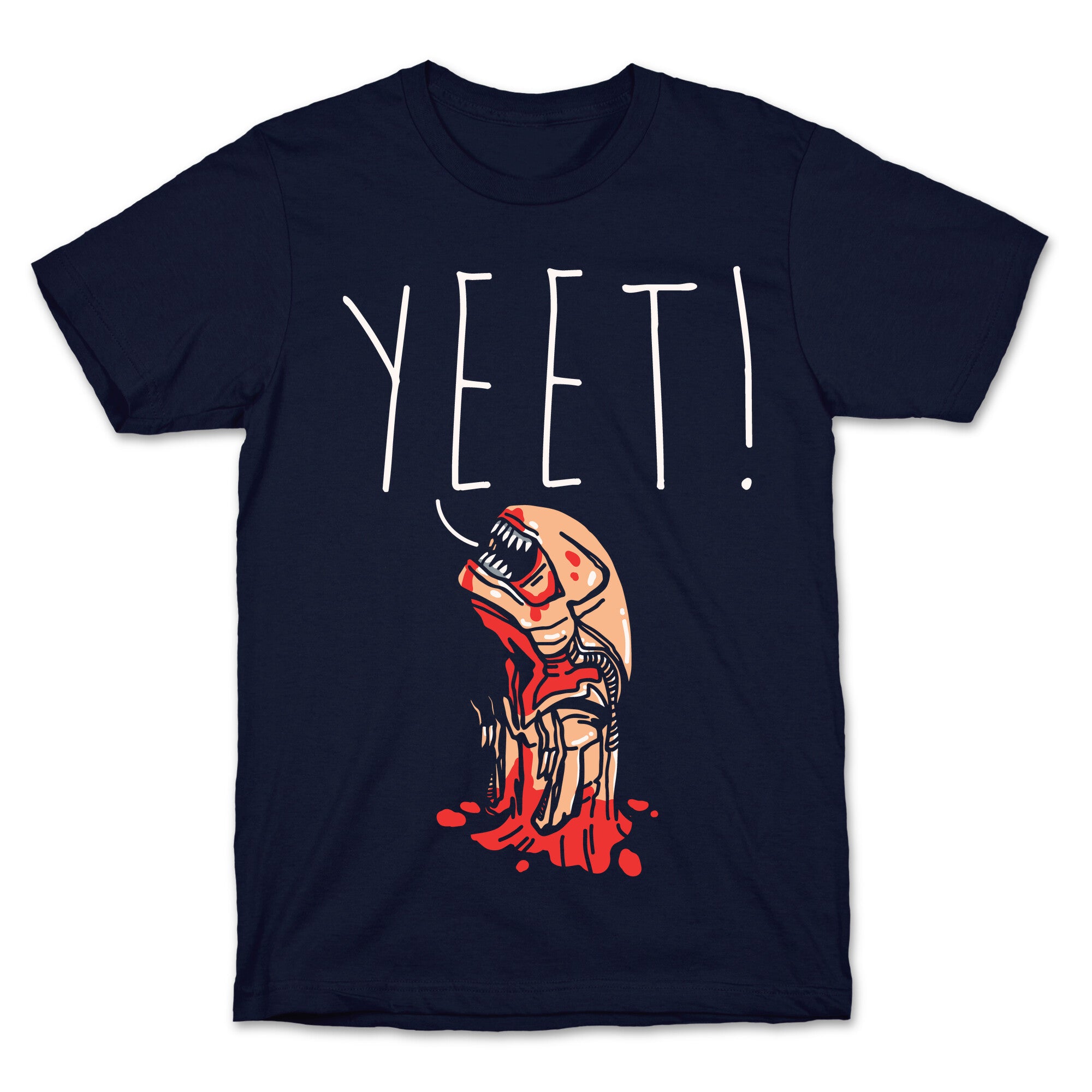 Yeet Alien Parody White Print T-Shirt