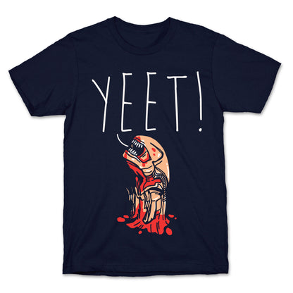 Yeet Alien Parody White Print T-Shirt