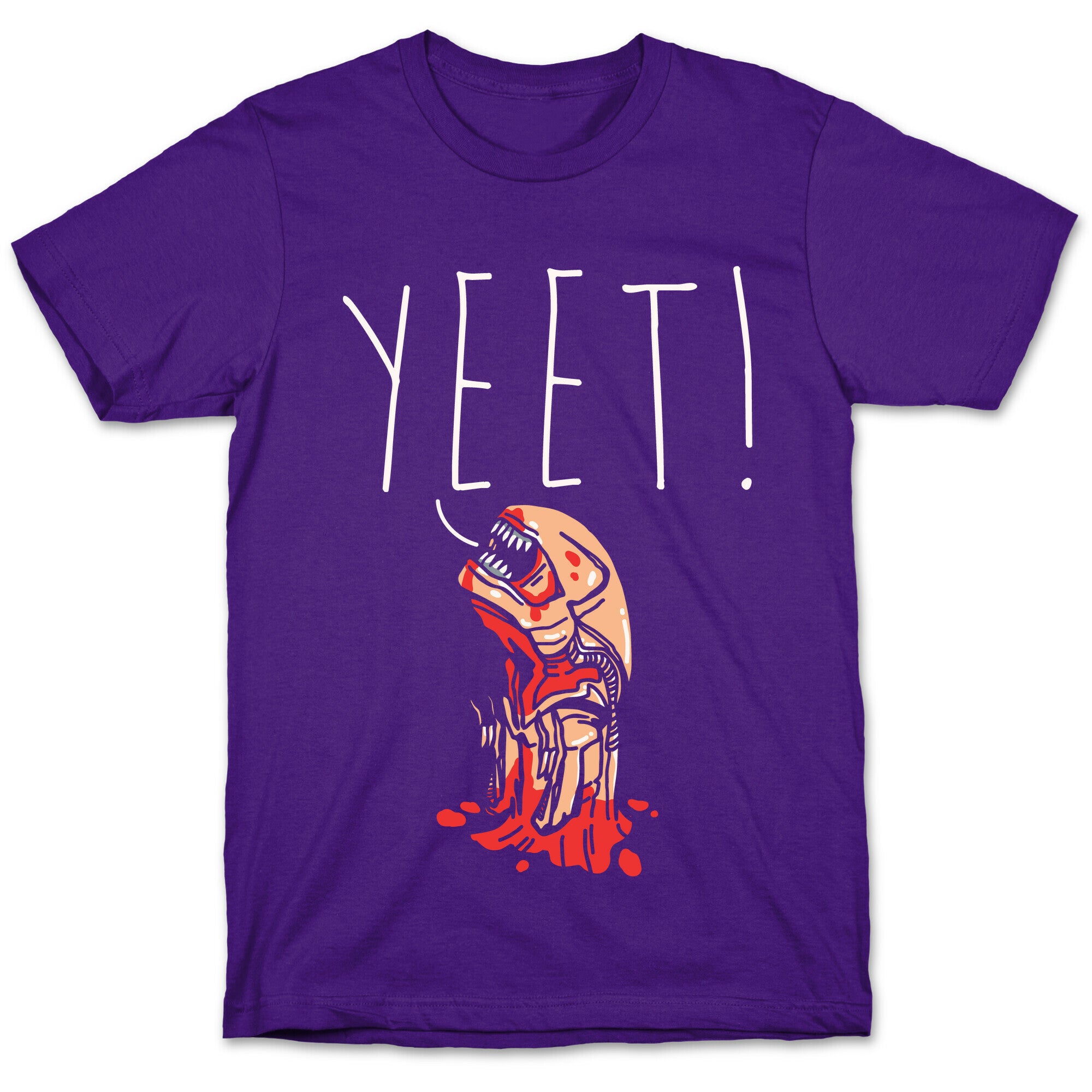 Yeet Alien Parody White Print T-Shirt