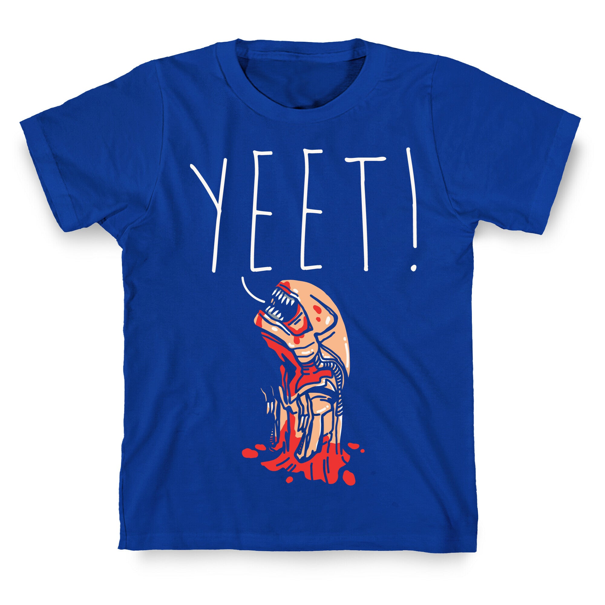 Yeet Alien Parody White Print T-Shirt