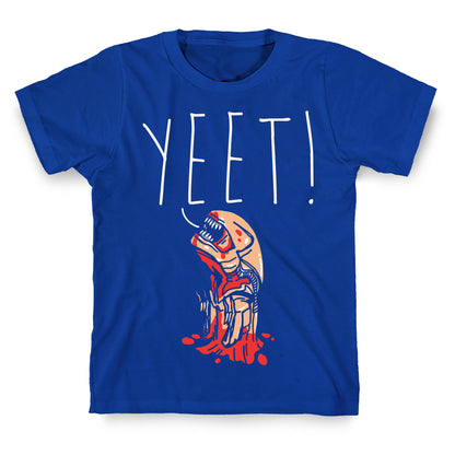 Yeet Alien Parody White Print T-Shirt