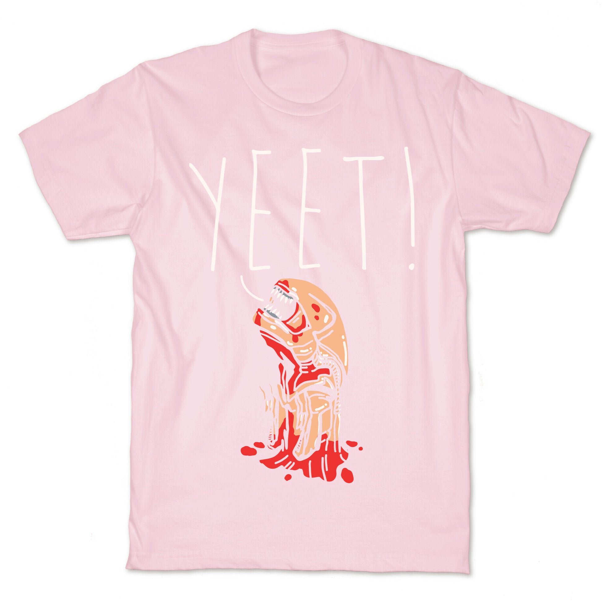 Yeet Alien Parody White Print T-Shirt